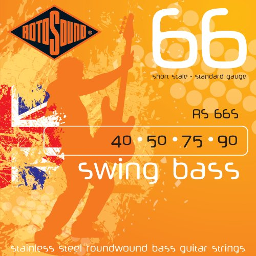 Rotosound Corde per basso elettrico SWING 66 STAINLESS SETS 4 corde RS66S SHORT SCALE Stainless SHORT SCALE 40-90