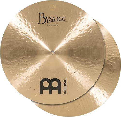 Meinl Cymbals Byzance Traditional Hihat Heavy 14 Zoll (Video) Schlagzeug Becken – Paar – (35,56cm) B20 Bronze, Traditionelles Finish (B14HH)