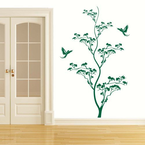wandtattoo-factory Japanischer Kirschbaum - 100 x 60cm - Farbe: Dunkelgrün