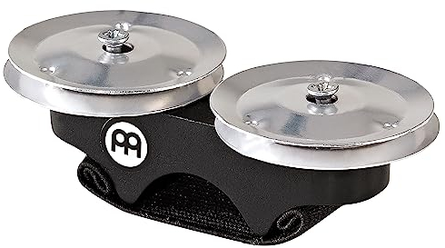 Meinl Percussion Finger Jingles Aluminum, Cajon Add-On/Cajon Zubehör mit Schellen zur Befesetigung am Finger - Aluminium Schellen, Schwarz (FJS1A-BK)