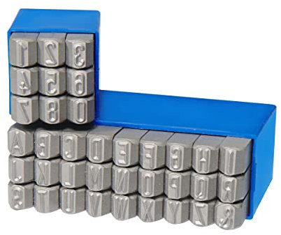 GRAVUREM-S Standard Schlagzahlen und -buchstaben 0-9 + A-Z,& (Kombination) / Schrifthöhe 9mm