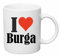 Reifen-Markt Kaffeetasse I Love Burga Keramik Höhe 9,5cm ? 8cm in Weiß