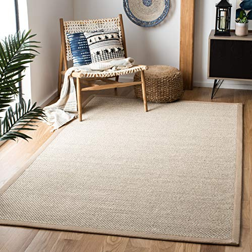 Safavieh Naturfaser Teppich für Wohnzimmer, Esszimmer, Schlafzimmer - Natural Fiber Collection, Kurzer Flor, Natürlich, 160 X 229 cm