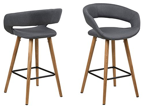 möbelando Tresenstuhl Tresenhocker Barhocker Barstuhl Barsessel Gamarond I (2er-Set) Dunkelgrau