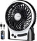EasyAcc Ventilador de Mesa USB, Silencioso Recargable Ventiladores 4000mAh, Potente con 4 Velocidades, Mini Base Carga Rápida, Ventilador Portátil para Hogar, Oficina, Dormitorio, Exteriores, Negro