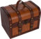 Trademark Innovations Dekorative Truhe aus Holz und Leder, 25,4 cm