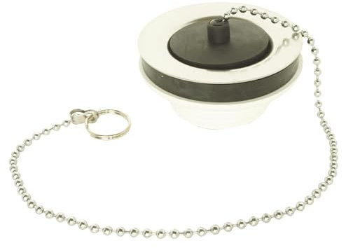 SOMATHERM FOR YOU, Bonde Lavabo ou Bidet Ø32 avec Chaînette et Bouchon en Plastique - Départ Mâle 33/42 - Livrée Complète - Débit 32 l/MN sous 120 mm d'eau - Blanc