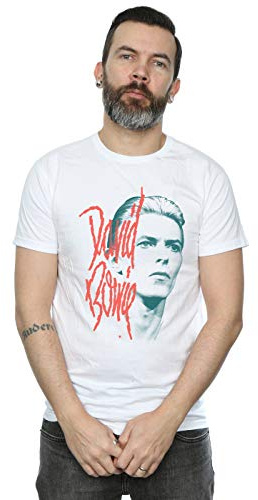 David Bowie Men's Mono Stare T-Shirt White Medium