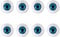 Garneck 8pcs Halloween Eyeballs Decor Horrible Blue Plastic Model Accessories Horror Props for Festival Party