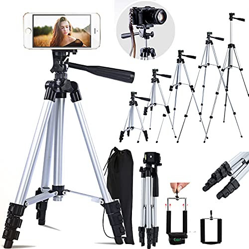 Tripod 42 Inch Lightweight Aluminum Mobile Phone Camera Holder Universal For Samsung Galaxy S25,S24,S23,S22,S21,S20,S10,A70 iPhone 16 Pro Max,15 Pro max,14 Pro Max,13 Pro Max,12 Pro Max,11 Pro Max