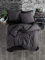 ZIRVEHOME Bettwäsche Set dreiteilig, 240x220 cm Bettbezug, Baumwolle, Anthrazit, Monza V1