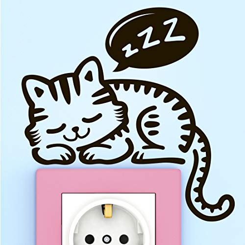 Wandaufkleber mit Katzen-Motiv, Lichtschalter, Steckdose, Dekoration, Schlafzimmer, Kinder, Küche, Katzen, Aufkleber, Tapete, Aufkleber, Wohnzimmer, Lampe, Poster, Auto, WC, Badezimmer, Wandbild,