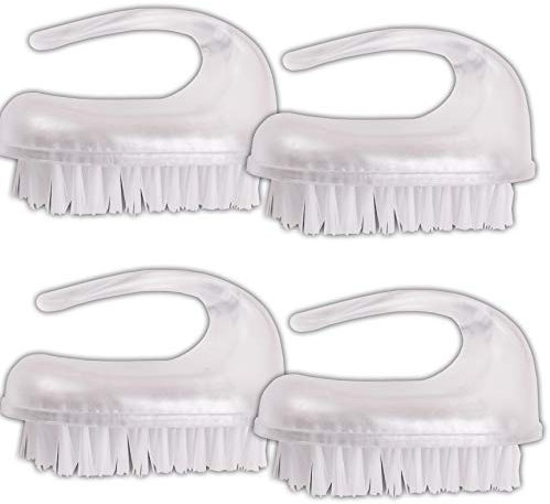 4Pc Nail Brushes Set - Fingernail Scrubbing Cleaning White Brushes