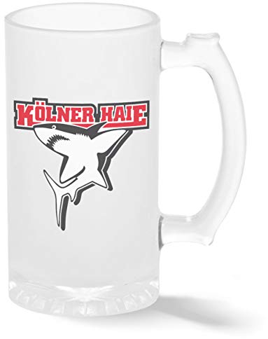Ice Hockey Team Kolner Haie Eishockey Pint Glass Mug Frosted Transparent Stein Novelty Mug for Beer 500ml