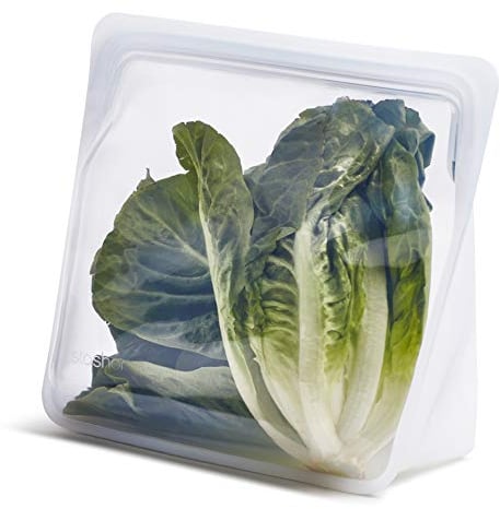 Stasher Premium Silicone Réutilisables Sac Transparent, Mega Stand Up Bag, Stockage des Aliments, Sac à Snacks, Durable, Résistant au Four, Lave-Vaisselle & Congélateur, Écologique, 3 L