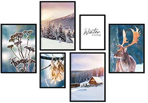 Premium Poster Set - Bilder Deko Modern Wohnzimmer - Bild Schlafzimmer - Wand - Eiszeit - A4 - A5