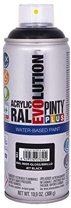 PINTYPLUS PINTURA EN SPRAY EVOLUTION WATER-BASED 520CC RAL 9005 NEGRO INTENSO