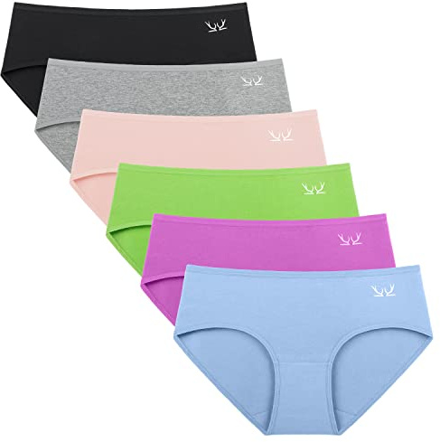 Cholewy Cotton Underwear for Women, Full Coverage Knickers, 6 Pack | 95% cotton, soft and breathable fabric, comfortable fit, flexible stretch waistband, multipack for everyday wear