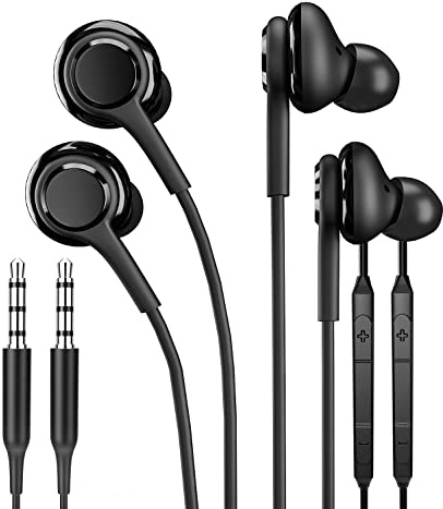 3.5mm Wired Headset with Microphone Jack Headphone Computer PC Laptop Gaming Earbud Video Game Audifono Ear 2Pack Compatible for Samsung Galaxy S10 Kid for School Chromebook Auriculare