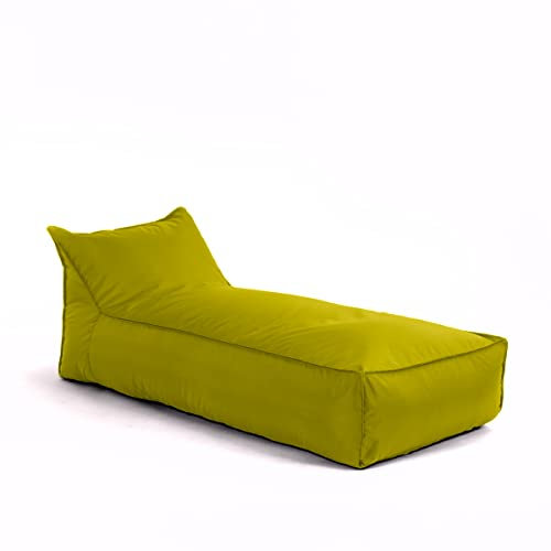 Avalon - Pouf Chaise Longue da Esterno Badd L Jive, Pouf Letto Comodo e Impermeabile, Grande e Perfetto da Giardino, Ottimo per Arredo Piscina, Design Moderno, Made in Italy(70x160cm-Verde Acido)