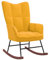 vidaXL Schaukelstuhl Relaxstuhl Schaukelsessel Schwingsessel Ruhesessel Relaxsessel Schwingstuhl Polsterstuhl Polstersessel Sessel Senfgelb Samt