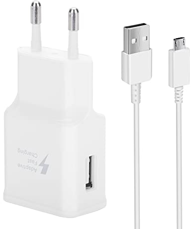 KAIMENGLONG USB Ladegerät, Adaptives Schnellladegerät AFC Netzteil mit Micro USB Ladekabel1,5M für Samsung Galaxy S7/S6/S2 S3/S4/S5 Edge/A03/J3/J7/ Note 5, LG Stylo 2 3 Plus, Moto G5/E6/E5