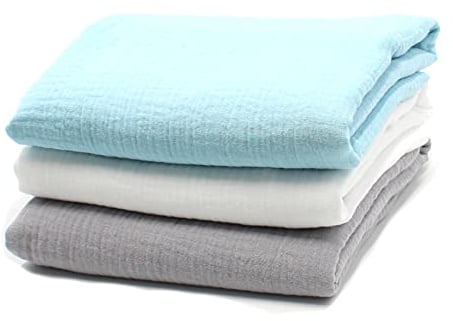 VmG-Store 3x Musselin Set je 0,5m x 1,35m Double Gauze Stoff 100% Baumwollstoff Tex Standard 100 (Set15, 3er Set je 0,5m)