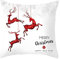 KnSam 40x40cm Weihnachten Kissenbezug, 3 Hirsch Kissenhüllen Polyester Weich Bequem, Quadratische Kissenhülle für Zuhause Wohnzimmer Schlafzimmer Büro Sofa Dekoration, Rot Weiß