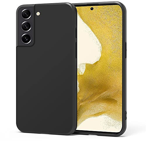 Filoto Soft Silikon Hülle für Samsung Galaxy S22 5G, Kameraschutz Stoßfest TPU Handyhülle, Anti-Fingerabdruck Unzerstörbare Starke Stoßfestigkeit Kratzfest Ultra Dünn Schutzhülle (Schwarz)