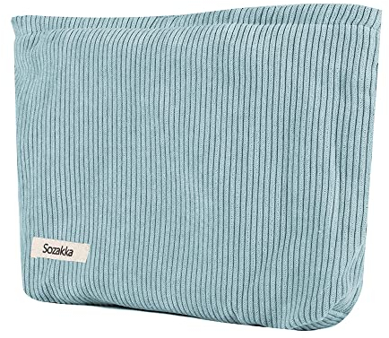 Kosmetiktasche Damen Multifunktionaler Kosmetiktäschchen Reise Makeup Tasche Portable Aesthetic Bag Kulturbeutel Schminktasche Taschen Organizer für Handtasche für Reisen,Alltag-Blau