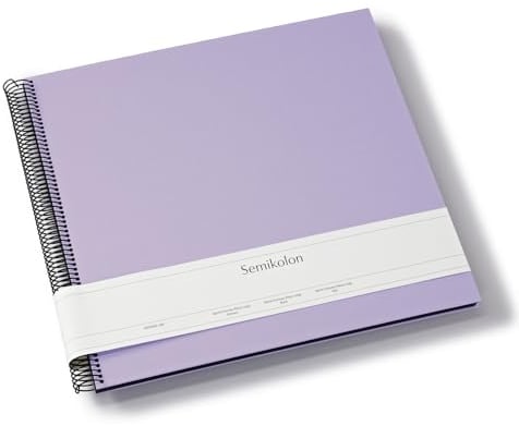 Semikolon 369989 Spiral Album Economy Large - 34,5x33,2 cm - Fotoalbum, 50 Seiten schwarz, Fotobuch, lilac silk lila