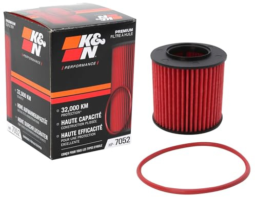 K&N Ölfilter - High Performance-Series kompatibel mit Audi, Seat, Skoda & Volkswagen (HP-7052), Rot