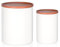 HASAYAKI Pots de conservation, lot de 2 boîtes empilables en céramique 800/1900 ml pour café, thé, sucre, farine de céréales et épices avec couvercles hermétiques en bambou, 1C1819CW_Blanc