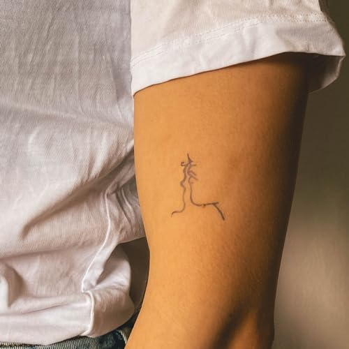 Inkster® Küssende Gesichter Tattoo | Temporäres Tattoo mit EU-Kosmetikzertifizierung | wasserfest + vegan | revolutionäres 2-Wochen-Tattoo | Fake Tattoos und Klebetattoos für Erwachsene