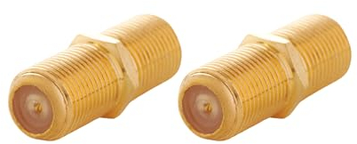 VENTON 2er Pack Goldene F-Verbinder | Adapter | Premium Koaxialkabel Kupplung | TV Antennenkabel Satellitenkabel Verlängerung | Hochwertiger Koax Verbinder für klare Signalübertragung