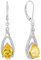 JO WISDOM Damen Hängende Ohrringe Ohrhänger Unendlichkeit Träne Silber 925 mit 3A Zirkonia Kristall November Geburtsstein Citrinfarbe,Schmuck für Frauen