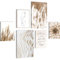 Novart Wandbilder Set Boho Pampasgras Beige - KEIN EXTRA RAHMEN BENÖTIGT - Modern Deko - Wohnzimmer Schlafzimmer N013367a