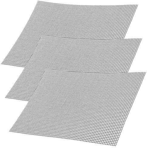 3 Pezzo Set di BBQ Grill Mesh, Grill Mesh Tappetino Antiaderente, Tappetino per Griglia in Rete di Teflon 42 x 36 cm, Riutilizzabile, Carbone, Grill Elettrico, Forno, Cottura, Griglia Barbecue