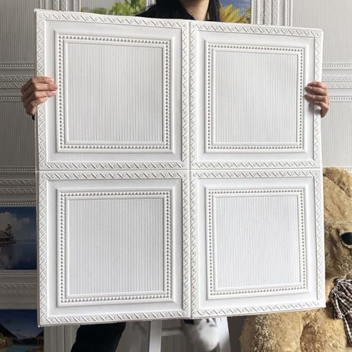 HAILMGAY 3D Brick Peel And Stick Wallpaper, Nordic 3D Wall Panels Self Adhesive, Removable Wall Paneling Waterproof PE Foam Paintable, for Living Room/Bedroom/Kitchen Decoration,A,50Pcs