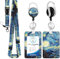 Porta Badge con Cordino, Porta Badge Retrattile Cielo Stellato, Portachiavi Estraibile, Cordino con Moschettone, Rigido Verticale Protezione Della Carta per Insegnanti, Infermieri, Studente