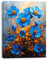 Piy Painting Impression sur toile Fleurs bleues, Peinture sur Toile de floral 30x40 cm, Image sur Toile, Decoration Murale Art Mural pour Chambre Cuisine Studio de yoga, Cadre en Bois Intégré