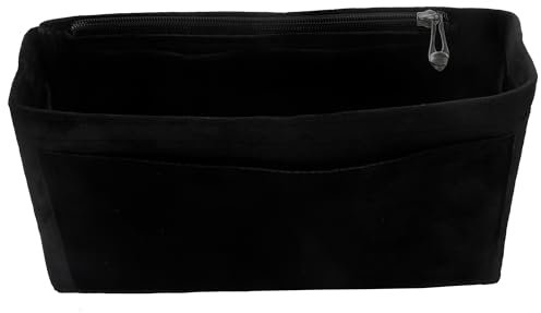 banbeln Geldbörsen-Organizer-Einsatz, Wildleder-Tasche, Organizer, Handtaschen-Tragetasche, Shaper, Wildleder-Material, weich und nicht beschädigend (Black, Slender Large)