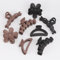Assortiment de 8 grandes pinces à cheveux pour femme, pinces à fleurs pour cheveux épais, accessoires de cheveux antidérapants avec plusieurs styles, couleurs neutres (Dark Brown/Black)