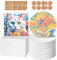 Ceramic Tiles for Crafts, GOH DODD 24 Pack Unglazed Blank Coasters White Tiles with 24 Cork Backings for Alcohol Ink, Painting, Acrylic Pouring, DIY, Art Projects, Housewarming Gifts Wedding, 4 Inch