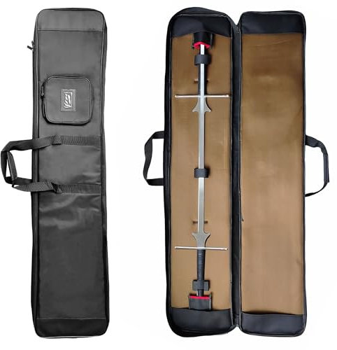 VAYEODEYU Schwerttasche, Hema-Tasche, 56 Zoll – Federschwert-Schutzrucksack mit Doppelgriff, 1680D-Oxford-Gewebe, for 2 Schwerter, Zubehörtasche