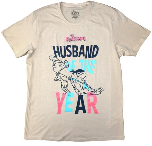 Rock Off officially licensed products The Flintstones Husband of The Year T Shirt L Sand