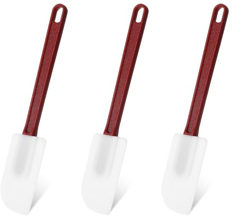 Dimeho Rubber Spatula, 3PCS Commercial Products High Heat Resistant Silicone Spatula, 25cm Silicone Rubber Spatulas Nonstick & BPA-Free for Kitchen Cooking Baking Mixing Utensils