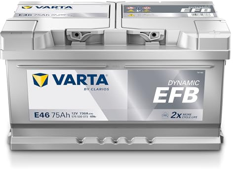 VARTA Automotive DYNAMIC EFB (E46) 12V 75Ah 730A - Batteria auto al piombo-acido per sistemi start-stop - Batteria di avviamento per macchine con elevato fabbisogno energetico - senza manutenzione