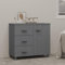 FARBUROI Sideboard HAMAR Dunkelgrau 90x40x80 cm Massivholz Kiefer,HAMAR Kommode aus Massivholz Dunkles Grau mit Stauraum für Schlafzimmer und Wohnzimmer Schränke