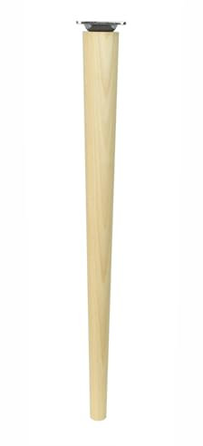 woplus Holz Tischbeine Round | Höhe: 68 cm | Natur (unbehandelt) | konisch (gerade Ausführung) | Material: Massivholz (Buche) | für Tische, Beistelltische, Schminktische (1x Gerade 68cm)